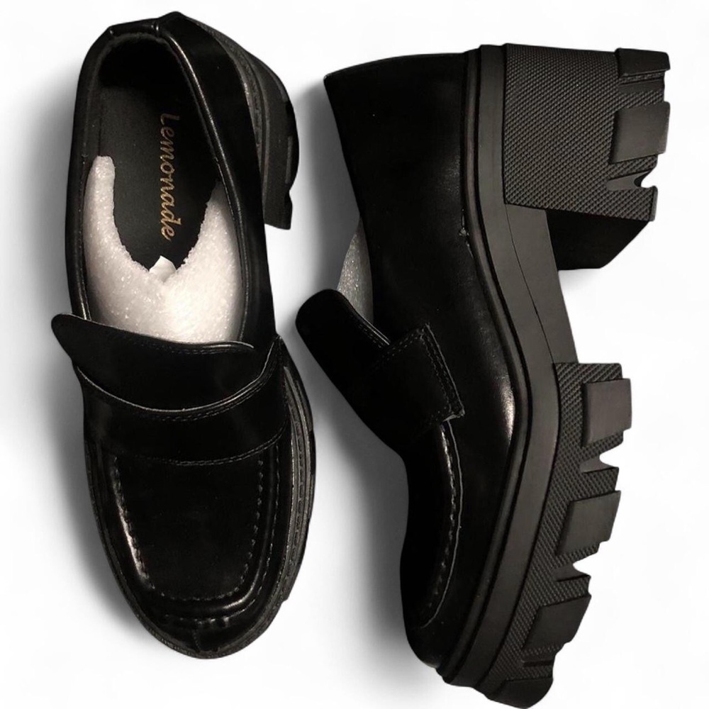 Dolls Kill Black Chunky Platform Loafers 7.5